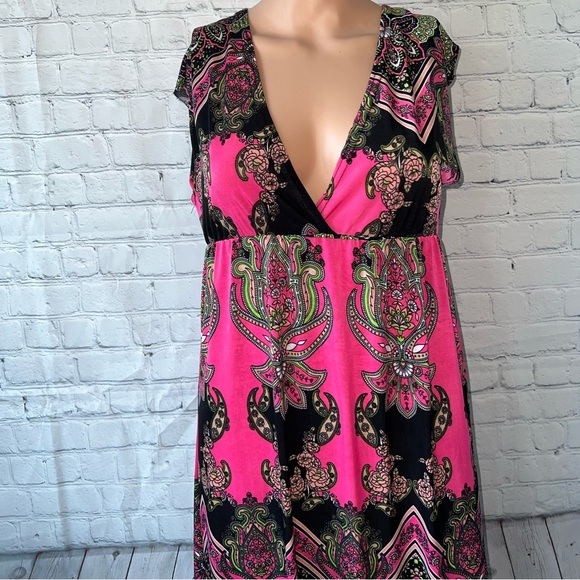 Bobbie Brooks Ladies Pink & Black floral dress size S - Picture 2 of 12